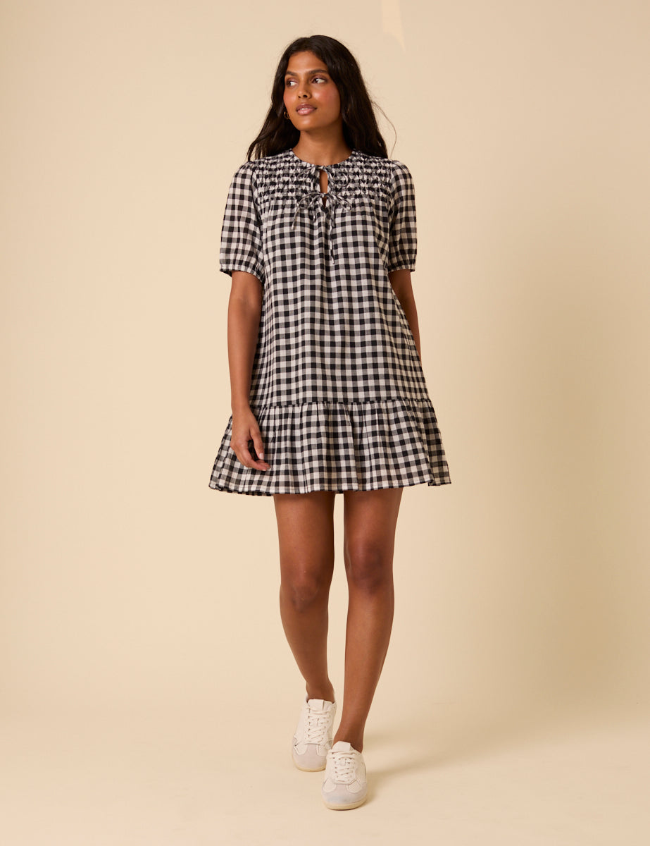 Green Gingham Liza Mini Dress